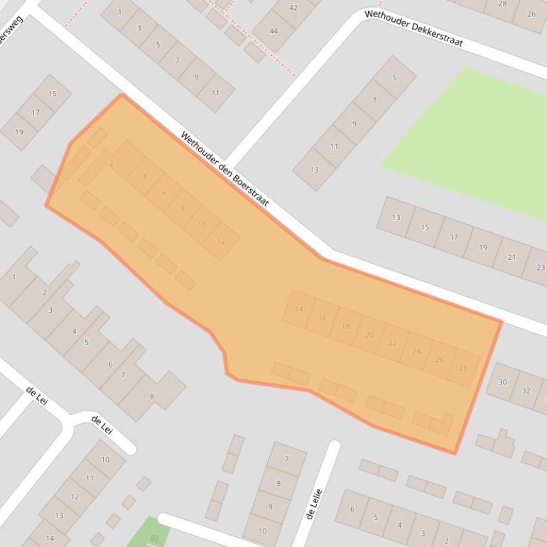 Kaart van postcodegebied 4318EN.