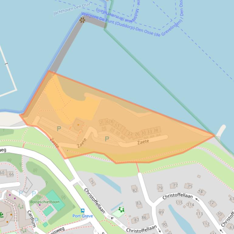 Kaart van postcodegebied 4318NB.