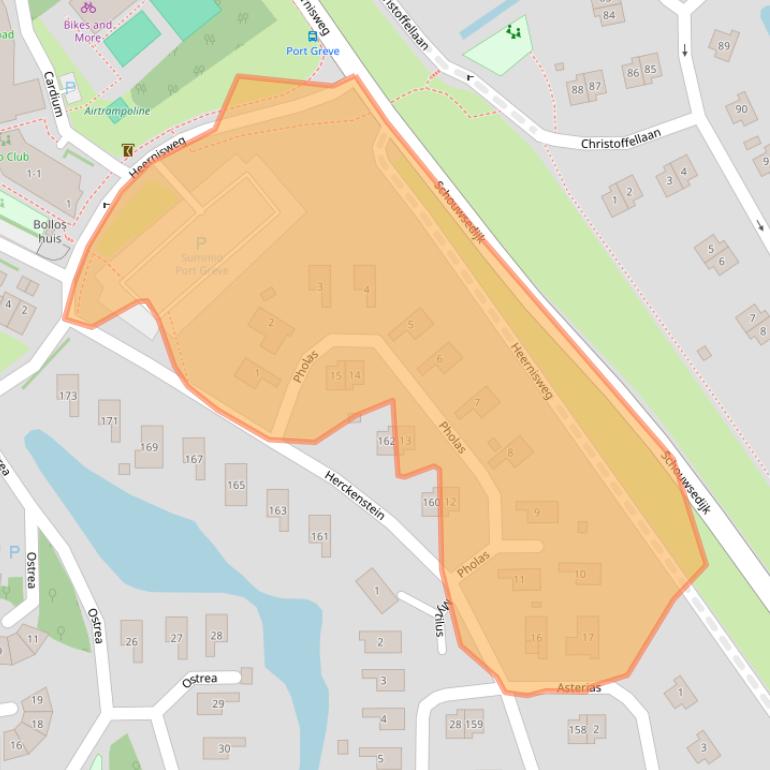 Kaart van postcodegebied 4318ND.