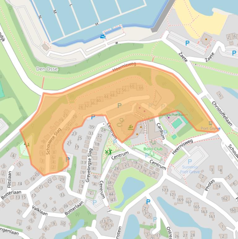 Kaart van postcodegebied 4318TG.