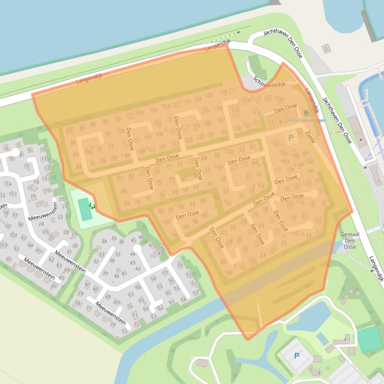 Kaart van postcodegebied 4318TP.