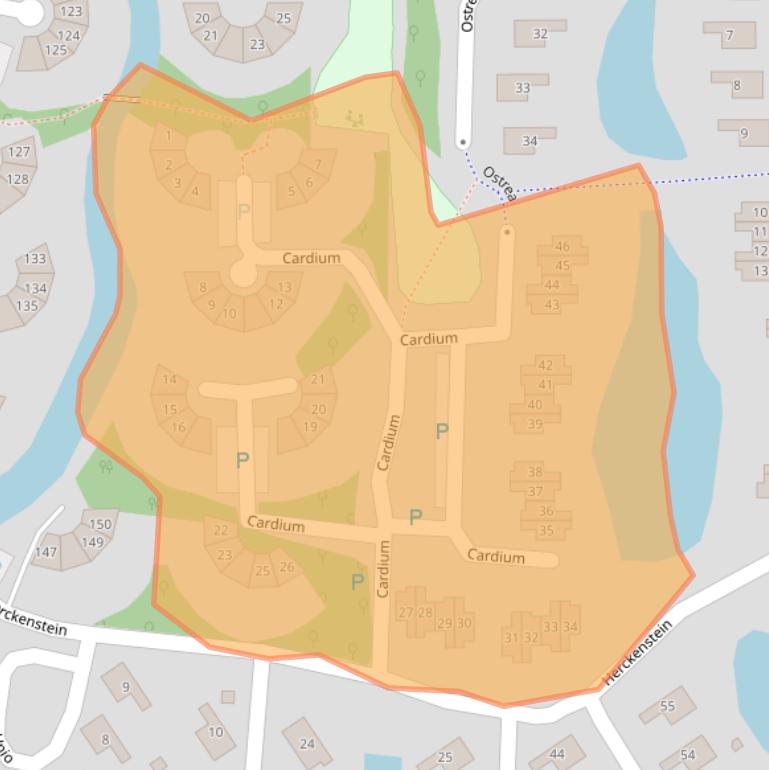 Kaart van postcodegebied 4318TS.