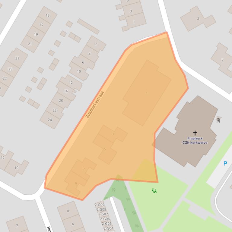 Kaart van postcodegebied 4321BB.