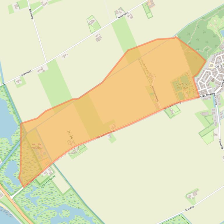 Kaart van postcodegebied 4321TD.