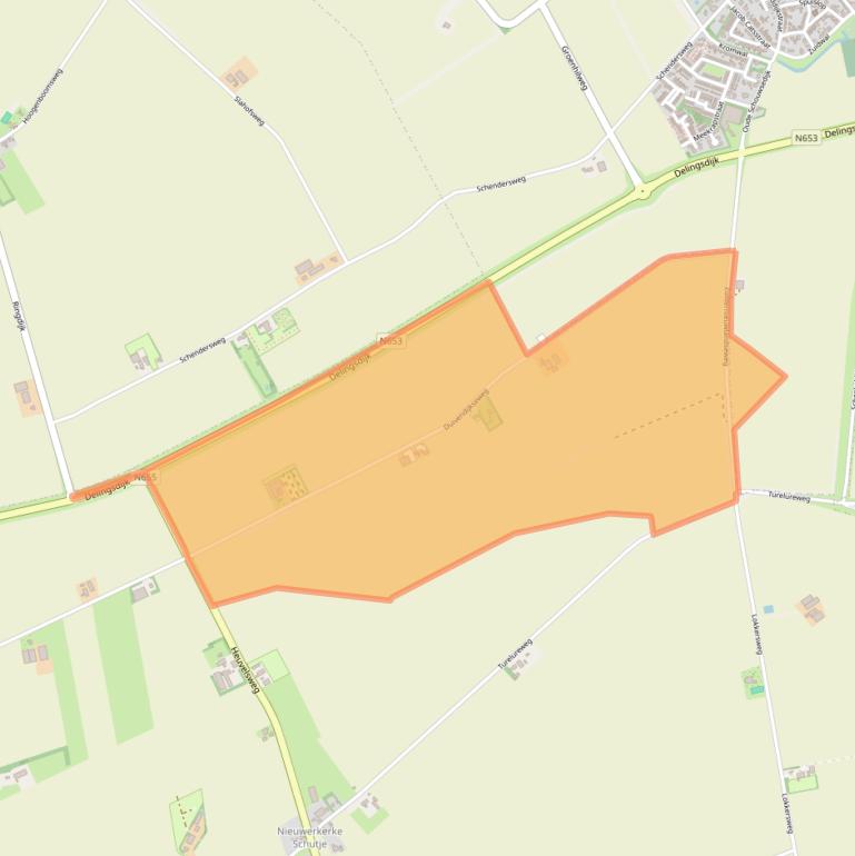 Kaart van postcodegebied 4321TN.