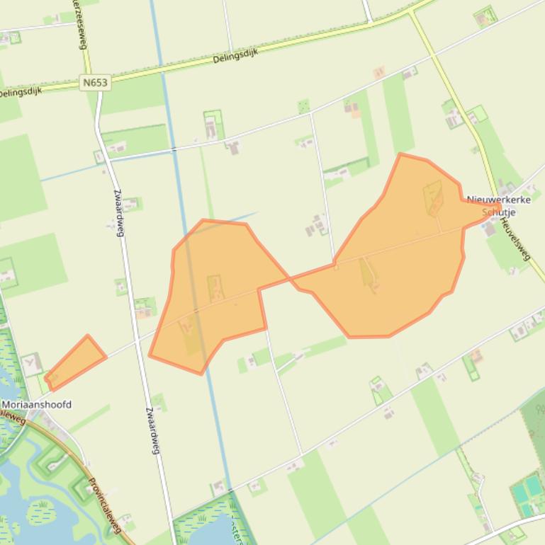 Kaart van postcodegebied 4321TS.