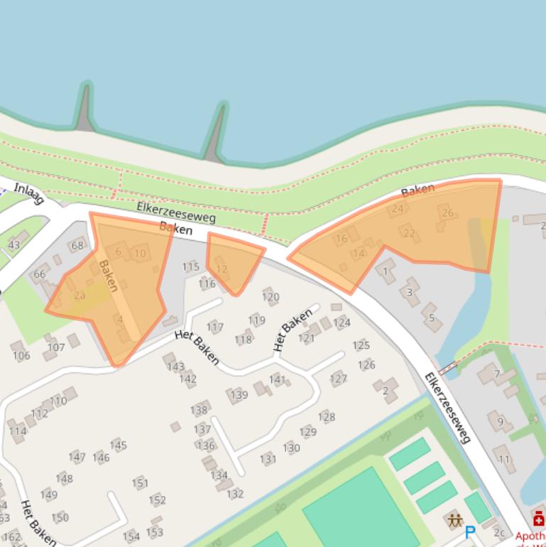 Kaart van postcodegebied 4322AE.