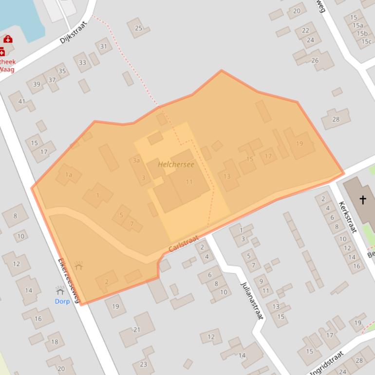 Kaart van postcodegebied 4322BA.