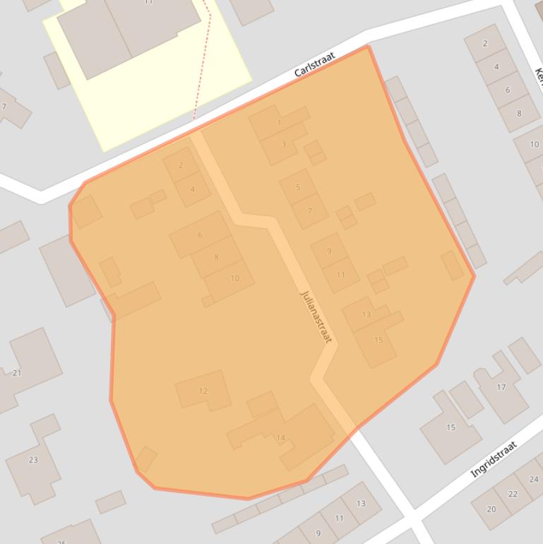 Kaart van postcodegebied 4322BB.