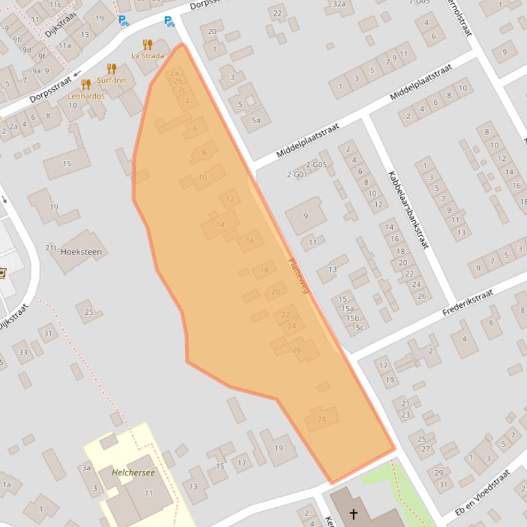 Kaart van postcodegebied 4322BE.
