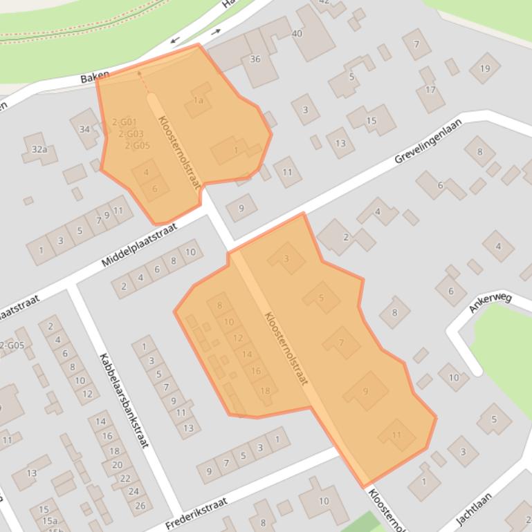 Kaart van postcodegebied 4322BK.