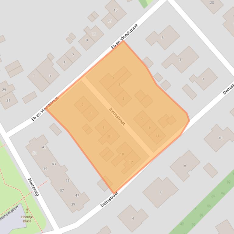 Kaart van postcodegebied 4322BM.