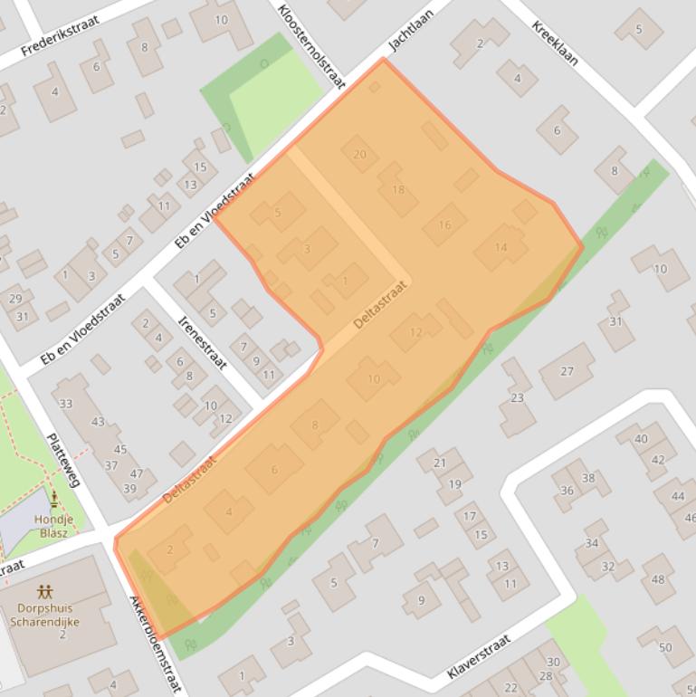 Kaart van postcodegebied 4322BN.