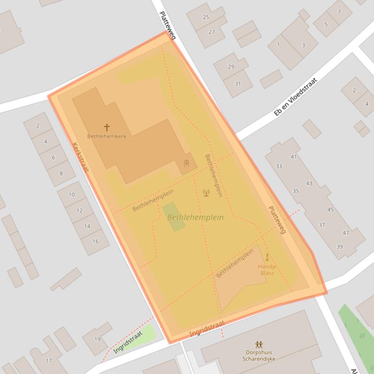 Kaart van postcodegebied 4322BP.