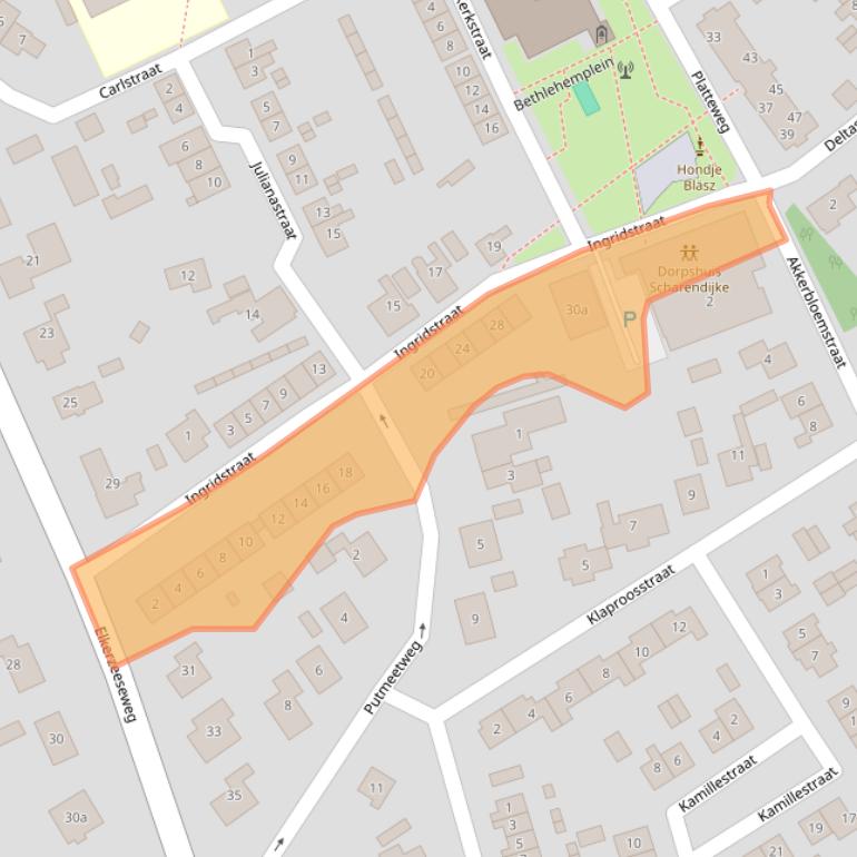 Kaart van postcodegebied 4322BS.