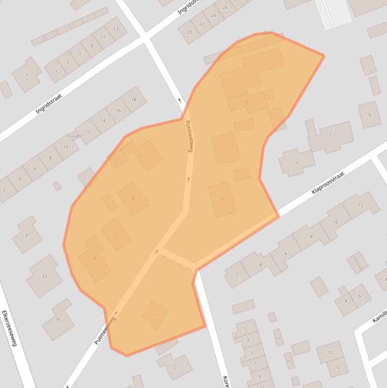 Kaart van postcodegebied 4322BT.