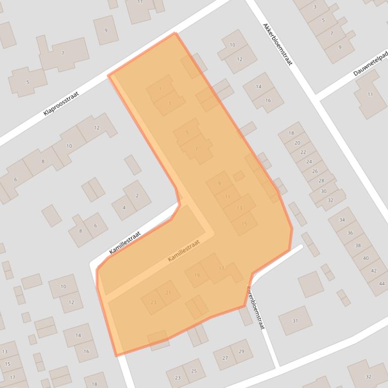 Kaart van postcodegebied 4322BX.