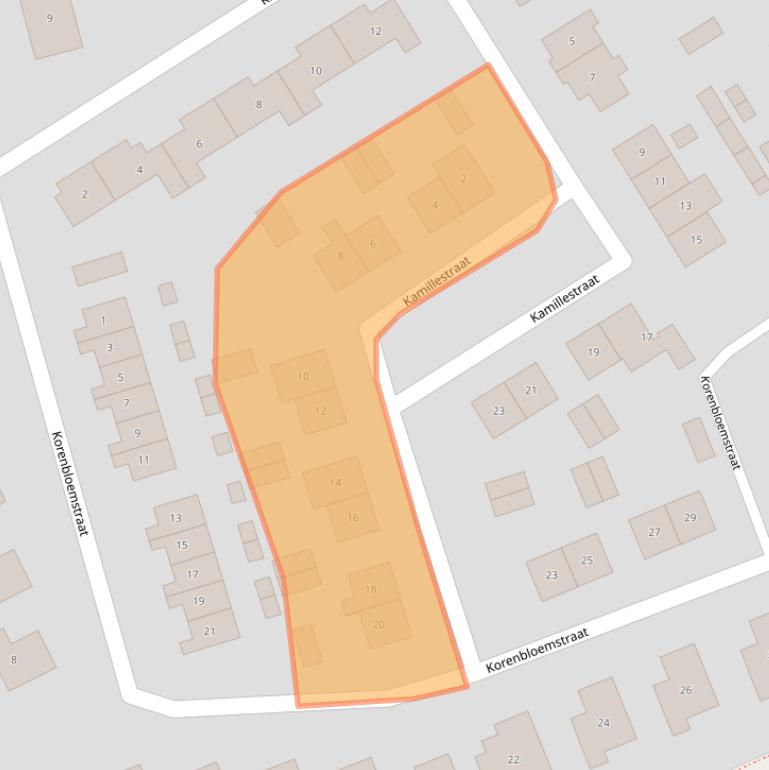 Kaart van postcodegebied 4322BZ.