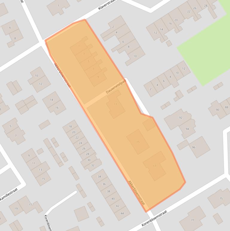 Kaart van postcodegebied 4322CC.