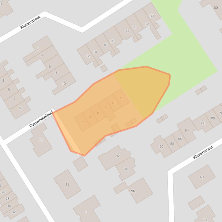Kaart van postcodegebied 4322CJ.