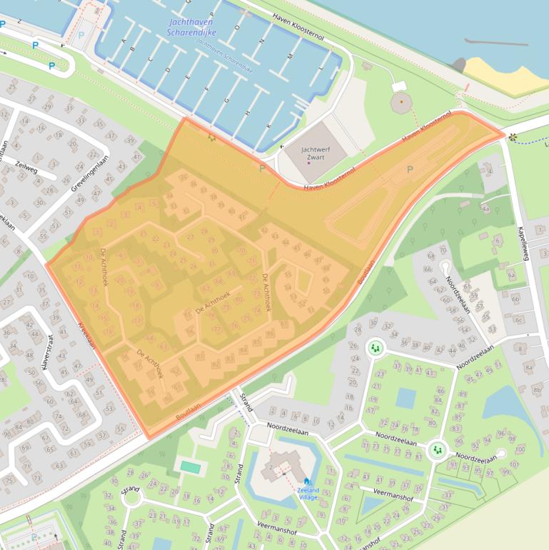 Kaart van postcodegebied 4322DA.