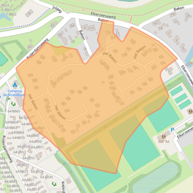 Kaart van postcodegebied 4322DB.