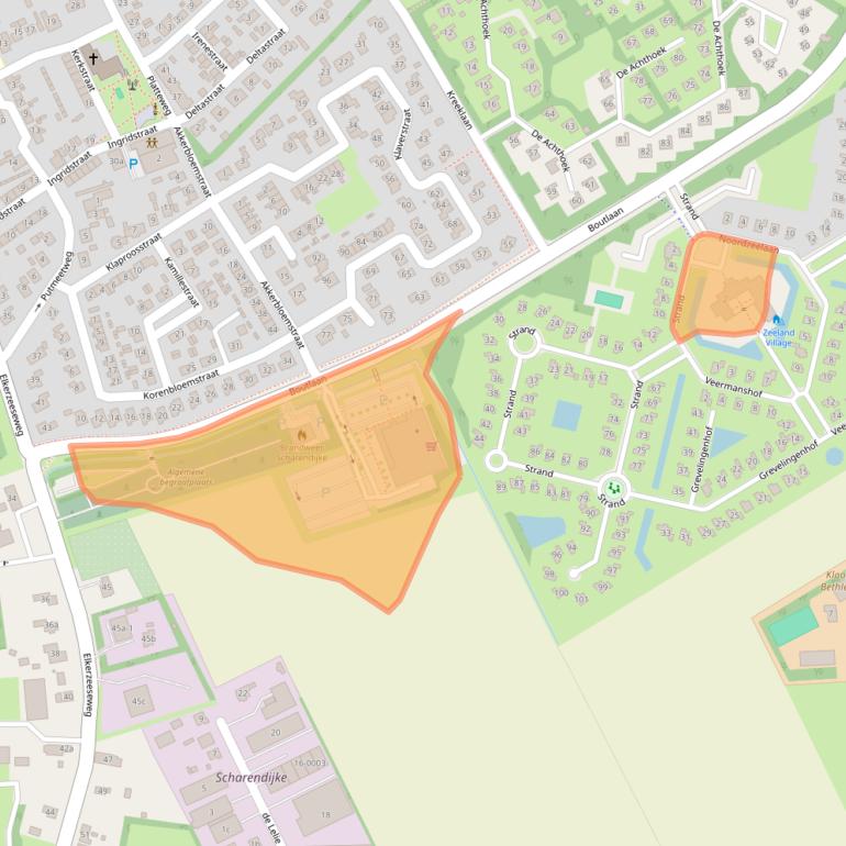 Kaart van postcodegebied 4322DC.