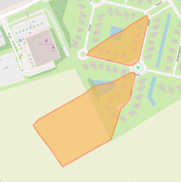 Kaart van postcodegebied 4322DE.