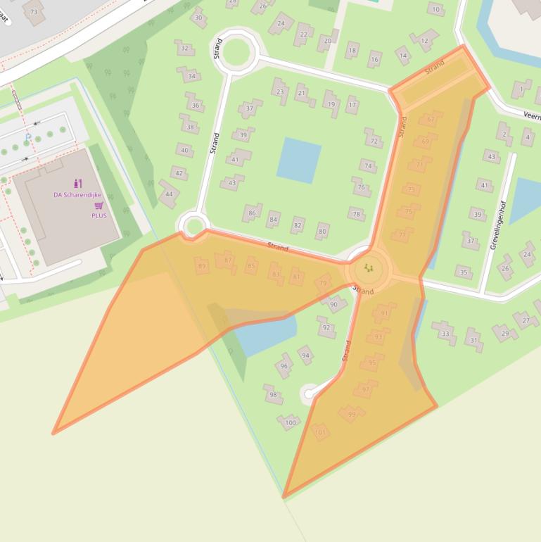 Kaart van postcodegebied 4322DH.