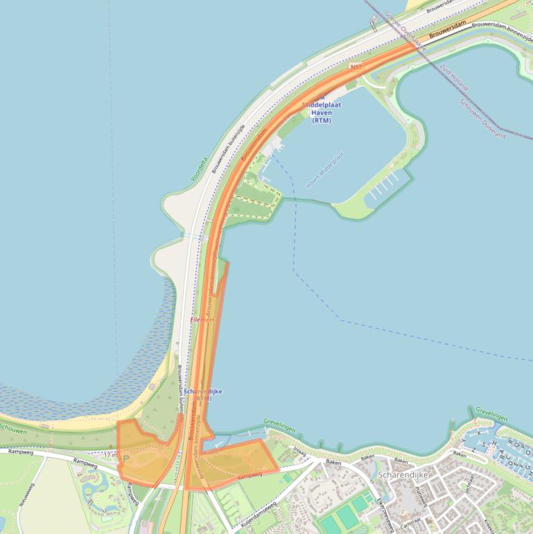 Kaart van postcodegebied 4322NN.