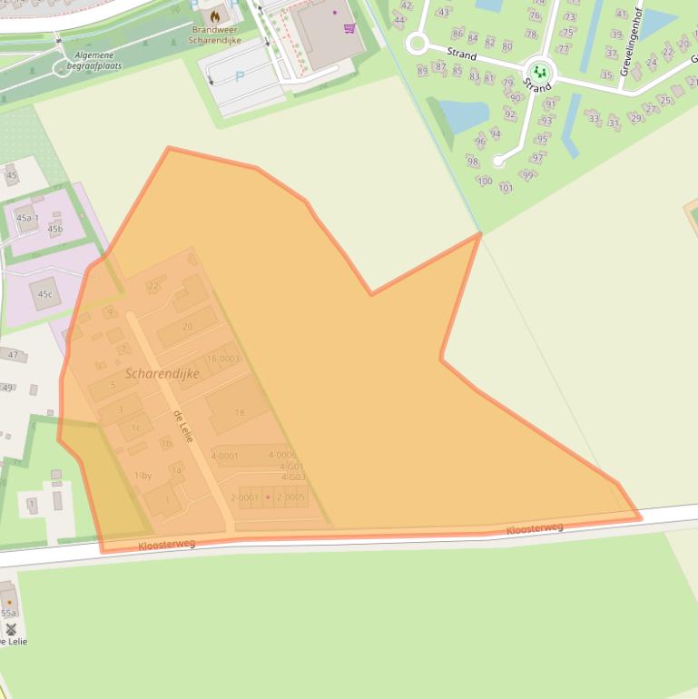 Kaart van postcodegebied 4322NP.