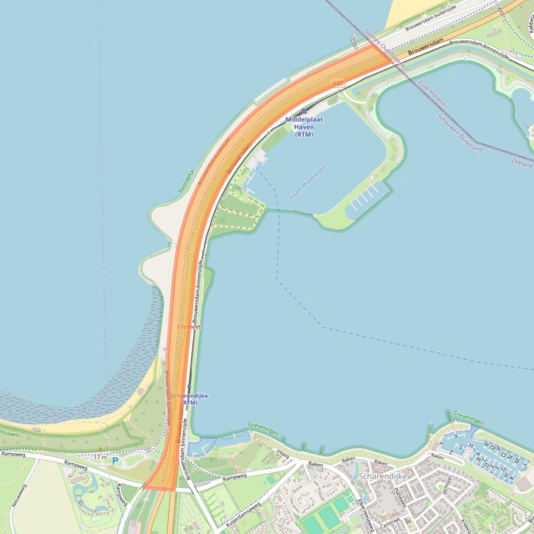 Kaart van postcodegebied 4322NZ.