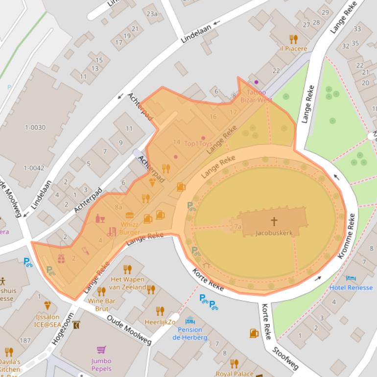 Kaart van postcodegebied 4325AA.