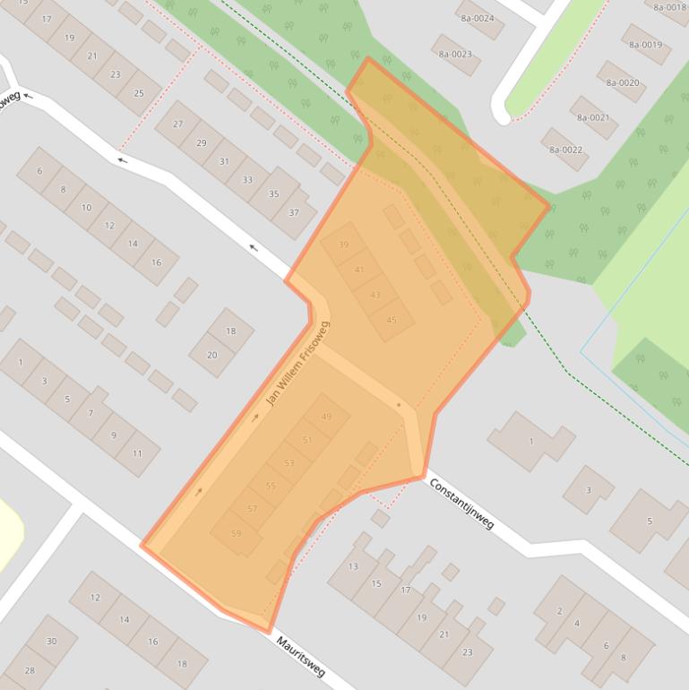 Kaart van postcodegebied 4325AD.