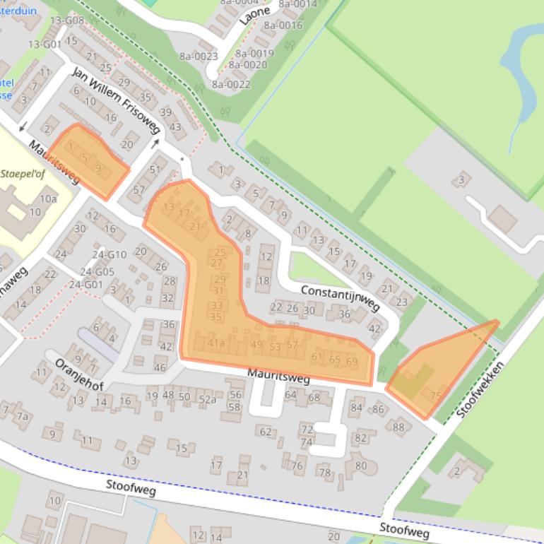 Kaart van postcodegebied 4325AG.