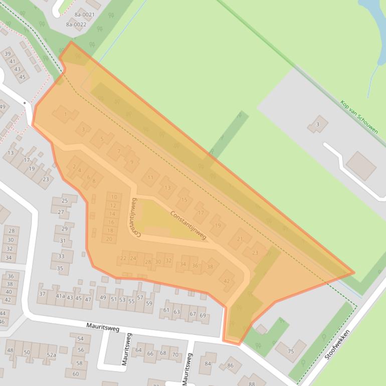 Kaart van postcodegebied 4325AP.