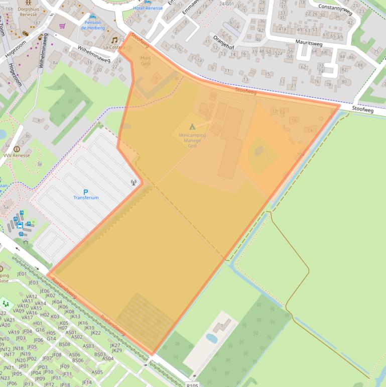 Kaart van postcodegebied 4325BB.