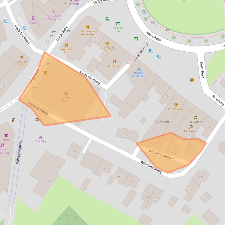 Kaart van postcodegebied 4325BD.