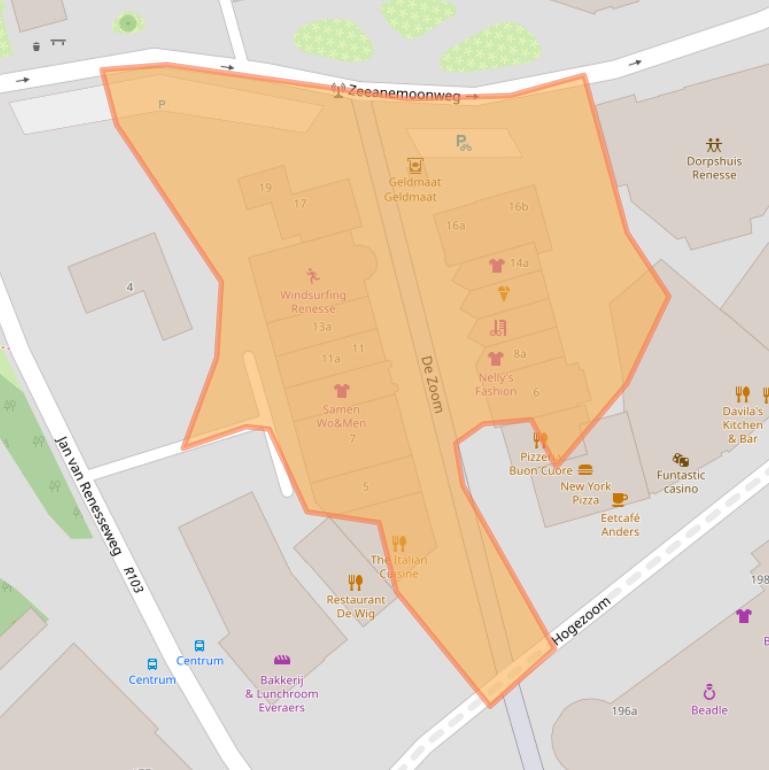 Kaart van postcodegebied 4325BG.