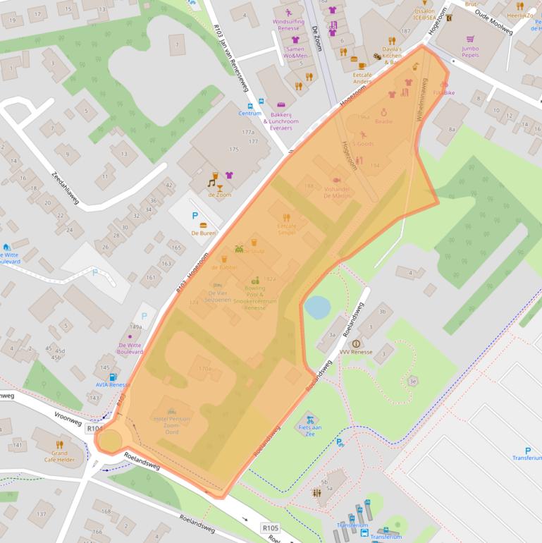 Kaart van postcodegebied 4325BJ.