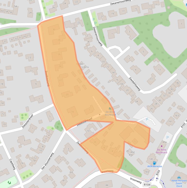 Kaart van postcodegebied 4325BL.