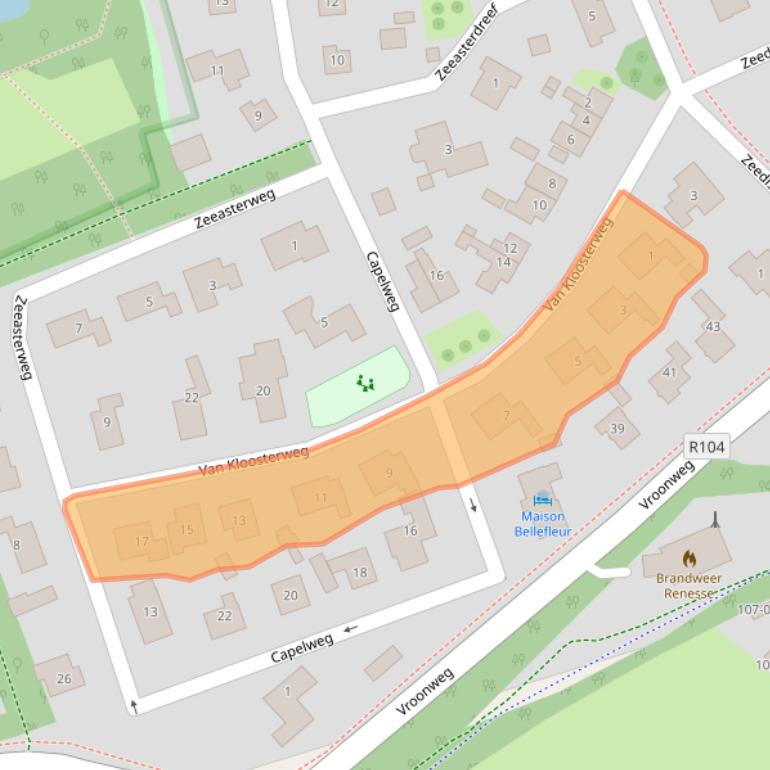 Kaart van postcodegebied 4325BN.