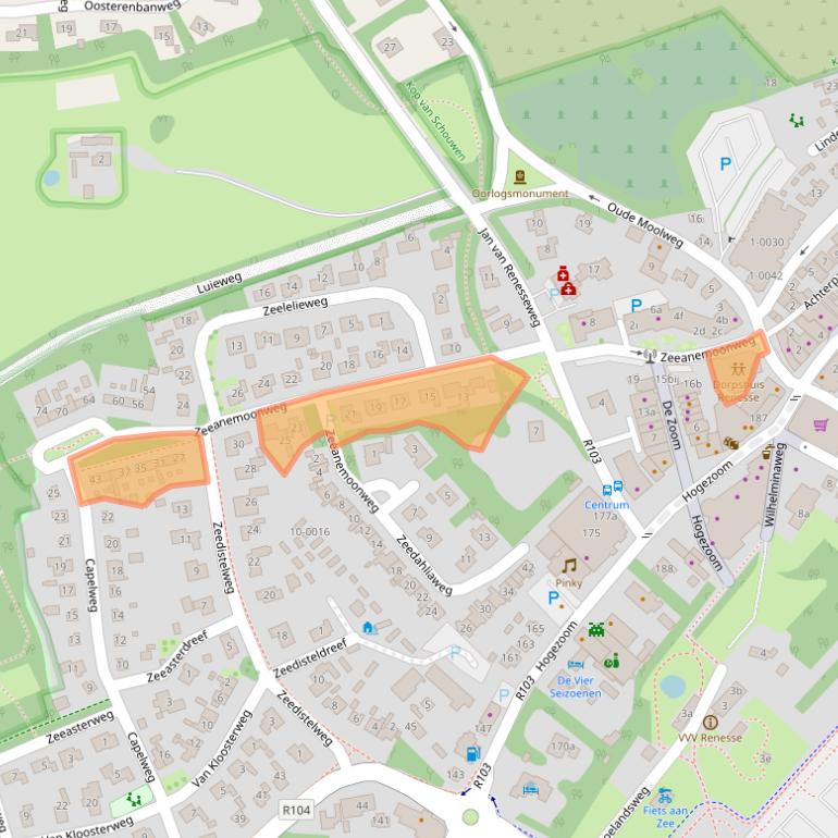 Kaart van postcodegebied 4325BX.