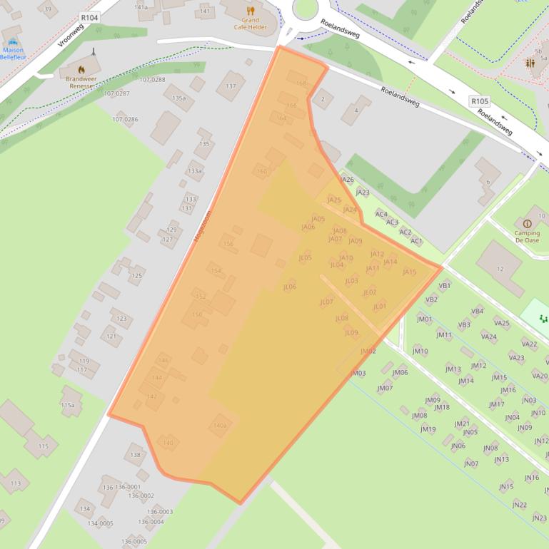 Kaart van postcodegebied 4325CM.