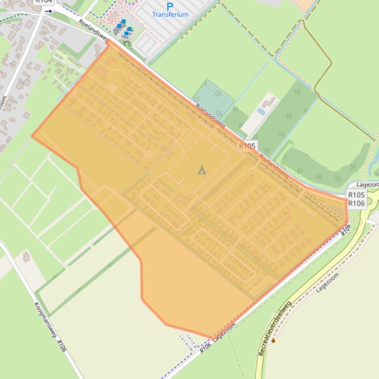 Kaart van postcodegebied 4325CS.