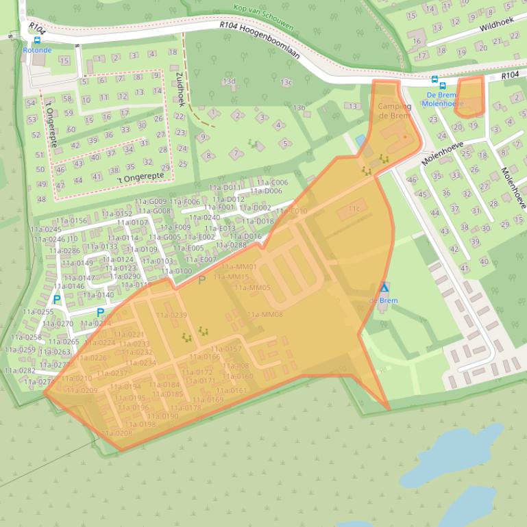 Kaart van postcodegebied 4325DD.