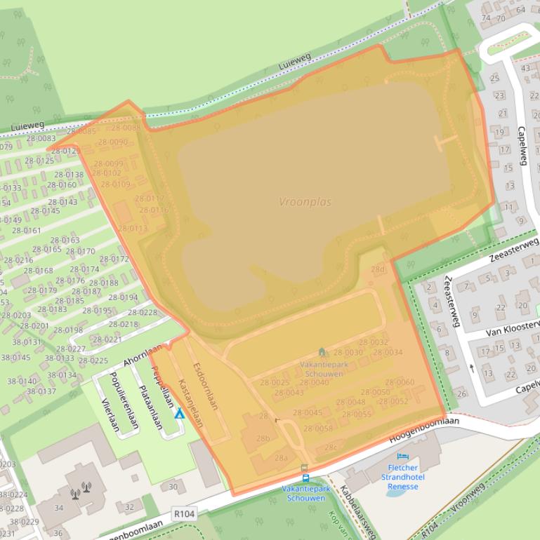 Kaart van postcodegebied 4325DJ.