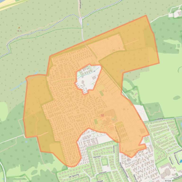 Kaart van postcodegebied 4325DM.