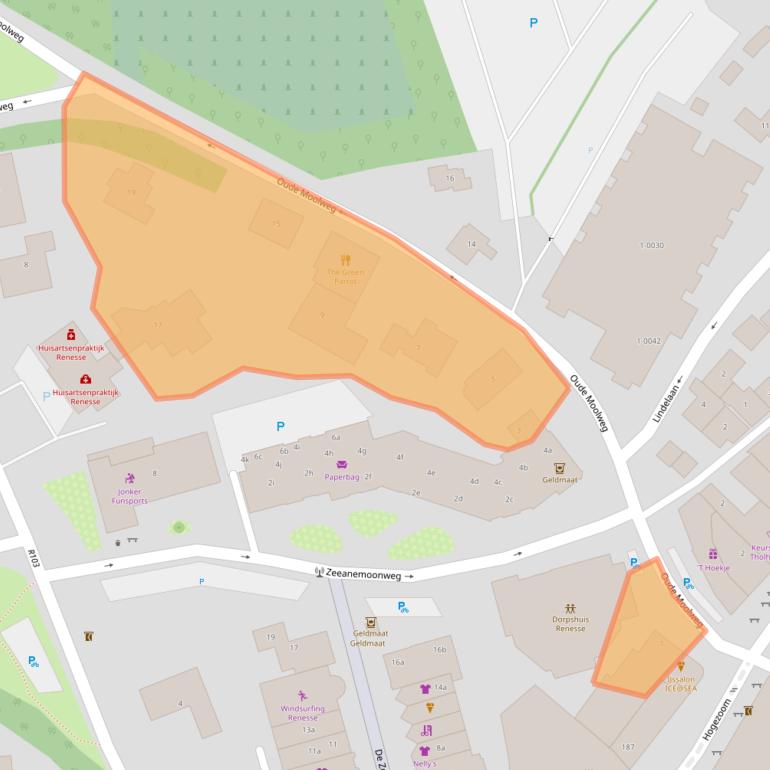Kaart van postcodegebied 4325EA.