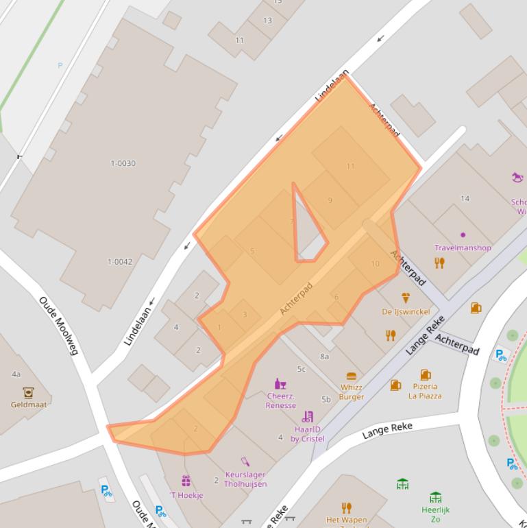 Kaart van postcodegebied 4325EC.